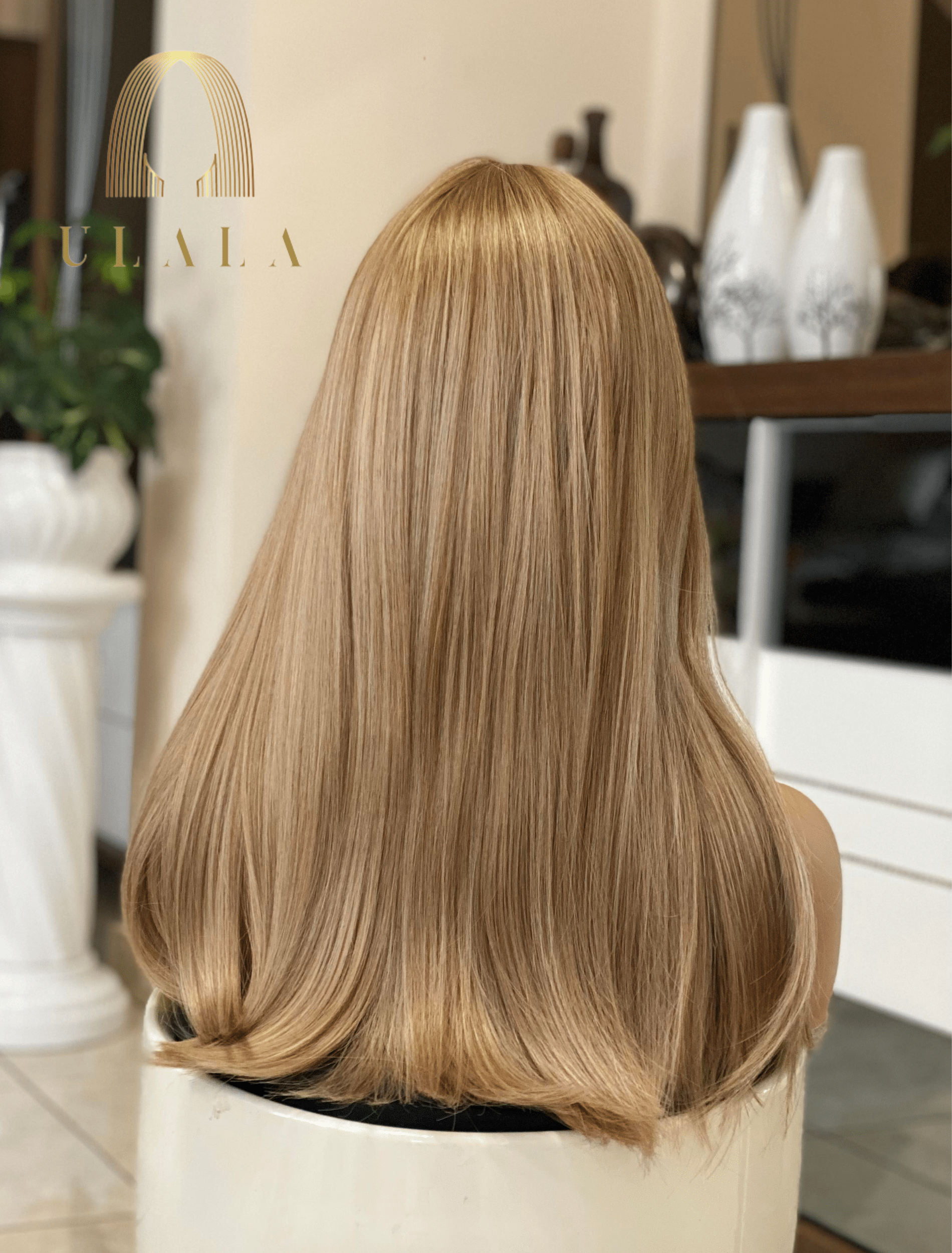 Természetes méz szőke valódi haj paróka